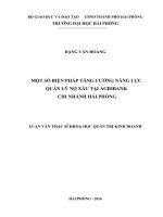 MỘT số BIỆN PHÁP TĂNG CƯỜNG NĂNG lực QUẢN lý nợ xấu tại AGRIBANK CHI NHÁNH hải PHÒNG 