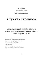 CÁC GIẢI PHÁP CHỦ YẾU NHẰM TĂNG CƯỜNG QUẢN TRỊ VỐN KINH DOANH TẠI CÔNG TY CỔ PHẦN VẬN TẢI SAO MAI