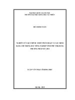 Nghiên cứu qui trình chiết phân đoạn và xác định dạng chì trong đất nông nghiệp tỉnh phú thọ bằng phương pháp ICP OES 