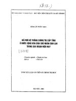 Đổi mới hệ thống chỉnh trị cấp tỉnh ở nước cộng hòa dân chủ nhân dân lào trong giai đoạn hiện nay 