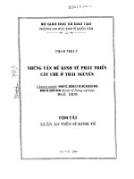 Những vấn đề kinh tế phát triển cây chè ở thái nguyên 