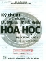 kỹ thuật giải nhanh các bài tập trăc nghiệm hóa học đại cương vô cơ
