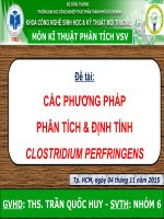 Các phương pháp phân tích và định tính Clostridium Perfringens