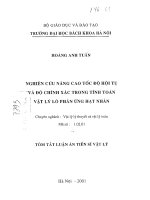 Nghiên cứu nâng cao tốc độ hội tụ và độ chính xác trong tính toán vật lý lò phản ứng hạt nhân 
