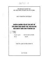 Chuẩn bị những tiền đề cần thiết để tiến hành công nghiệp hóa hiện đại hóa nền kinh tế quốc dân 