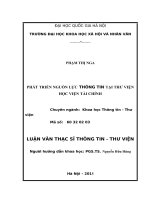 PHÁT TRIỂN NGUỒN LỰC THÔNG TIN TẠI THƯ VIỆN HỌC VIỆN TÀI CHÍNH