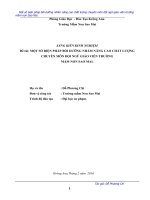 SKKN  MỘT SỐ BIỆN PHÁP BỒI DƯỠNG NHẰM NÂNG CAO CHẤT LƯỢNG CHUYÊN MÔN ĐỘI NGŨ GIÁO VIÊN TRƯỜNG  MẦM NON SAO MAI.