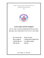 MỘT VÀI KINH NGHIỆM BỒI DƯỠNG HSG MÔN  HÓA HỌC 9 QUA CHUỖI PHẢN ỨNG VÔ CƠ VÀ VIẾT PTHH