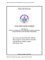 SKKN: Nâng cao hiệu quả của tiết hoạt động giáo dục NGLL cho học sinh khối 9