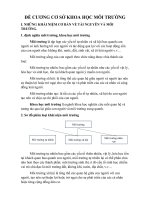 ĐỀ CƯƠNG cơ sở KHOA học môi TRƯỜNG 