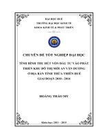 Tình hình thu hút vốn đầu tư vào phát triển khu đô thị mới an vân dương ở địa bàn tỉnh thừa thiên huế giai đoạn 2010   2014 