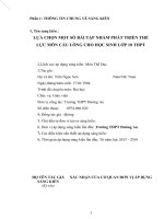 Sáng kiến kinh nghiệm lựa CHỌN một số bài tập NHẰM PHÁT TRIỂN THỂ lực môn cầu LÔNG CHO học SINH lớp 10 THPT 