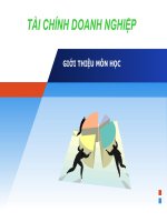 Slide bài giảng TÀI CHÍNH DOANH NGHIỆP: Chương 1 Tổng quan về Tài chớnh doanh nghiệp