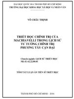 Triết học chính trị của machiavelli trong lịch sử tư tưởng chính trị phương tây cận đại 