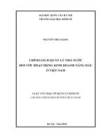 Chính sách quản lý nhà nước đối với hoạt động kinh doanh xăng dầu ở việt nam