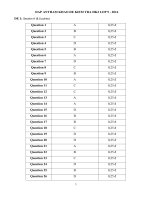 ĐÁP ÁN ĐỀ THAM KHẢO MÔN TIẾNG ANH LỚP 9 HỌC KỲ II