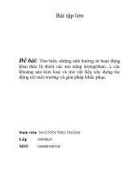 Tìm hiểu những ảnh hưởng từ hoạt động khai thác lộ thiên các mỏ năng lượng(than   ), các khoáng sản kim loại và mỏ vật liệu xây dựng tác động tới môi trường và giải pháp khắc phục 