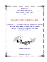 Ảnh hưởng của nước thải cụm công nghiệp thủy phương đến hoạt động sản xuất và đời sống người dân phường thủy phương, thị xã hương thủy, tỉnh thừa thiên huế 