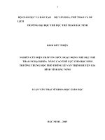 Nghiên cứu biện pháp tổ chức hoạt động TDTT ngoại khóa nâng cao thể lực cho học sinh trường THPT lê văn thịnh huyện gia bình tỉnh bắc ninh