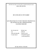 Đề cương QUY HOẠCH QUẢN lý CHẤT THẢI rắn THỊ TRẤN GIA lộc, HUYỆN GIA lộc, TỈNH hải DƯƠNG 2020   2030 