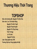 Thương Hiệu Thời Trang  TOPSHOP ĐH Công Nghiệp Hà Nội