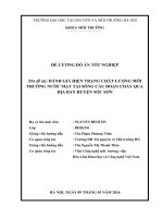 ĐÁNH GIÁ HIỆN TRẠNG CHẤT LƯỢNG môi TRƯỜNG nước mặt tại SÔNG cầu đoạn CHẢY QUA địa bàn HUYỆN sóc sơn