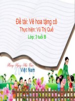 Tạo hình vẽ hoa tặng cô