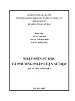 (ĐỀ CƢƠNG MÔN HỌC NHẬP MÔN SỬ HỌC VÀ PHƢƠNG PHÁP LUẬN SỬ HỌC