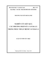 Nghiên cứu kết quả các phương pháp sửa van ba lá trong phẩu thuật bênh van hai lá