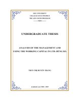 Analysis of the management and using the working capital in ltd  hùng hà 