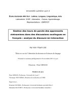 Luận án tiến sĩ tiếng anh Gestion des tours de parole des apprenants vietnamiens dans des discussions exolingues en francais