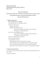 ĐỀ CƢƠNG MÔN HỌC Xã hội Việt Nam thế kỷ XVII  XVIII: một số vấn đề chính trị, kinh tế, xã hội và văn hoá