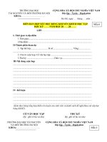 Mẫu tổng kết lớp 