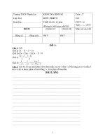 KIỂM TRA 1 TIẾT ĐẠI SỐ 8 HỌC KỲ II ĐỀ 1