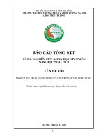 Báo cáo khoa học NGHIÊN cứu KHẢ NĂNG TÍCH lũy CHÌ TRONG TRAI nước NGỌT