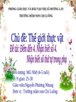 Đếm đến 4 nhận biết số thứ tự trong phạm vi 4