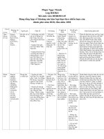 Bảng tổng hợp về khoáng sản kim loại dựa theo chiến lược của chính phủ năm 2020, tầm nhìn 2030 