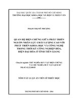 Quan hệ biện chứng giữa phát triển nguồn nhân lực chất lượng cao với phát triển khoa học và công nghệ trong thời kỳ công nghiệp hóa, hiện đại hóa ở tỉnh tiền giang 