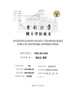 Luận án tiến sĩ tiếng anh Investigations on key technologies for LTE network optimization