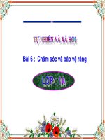 Bài 6. Chăm sóc và bảo vệ răng