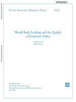 World Bank Lending and the Quality of Economic Policy