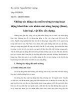 Những tác động của môi trường trong hoạt động khai thác các nhóm mỏ năng lượng (than), kim loại, vật liêu xây dựng 