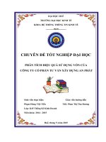 Phân tích hiệu quả sử dụng vốn của công ty cổ phần tư vấn an phát 