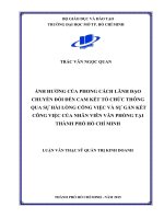 ảnh hưởng của phong cách lãnh đạo chuyển đổi đến cam kết tổ chức thông qua sự hài lòng công việc và sự gắn kết