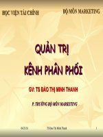 Slide bài giảng QUẢN TRỊ  KÊNH PHÂN PHỐI