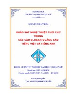 Khảo sát nghệ thuật chơi chữ trong các câu slogan quảng cáo tiếng việt và tiếng anh 