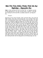 Bài thi tìm hiểu thân thế và sự nghiệp Đại thi hào Nguyễn Du