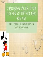SỰ CẦN THIẾT CỦA NƯỚC ĐỐI VS CON NGƯỜI,CÂY CỐI,ĐỘNG VẬT