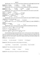 ĐỀ THAM KHẢO THI HỌC KỲ II MÔN TIẾNG ANH 7,8,9