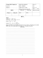 KIỂM TRA 1 TIẾT ĐẠI SỐ 8 HỌC KỲ II ĐỀ 3